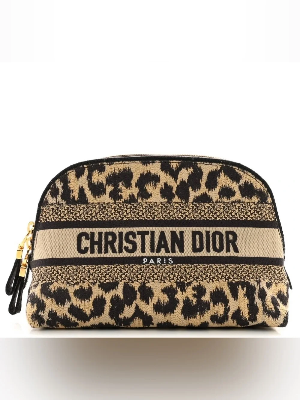 Dior Canvas Leopard Print Cosmetic Pouch